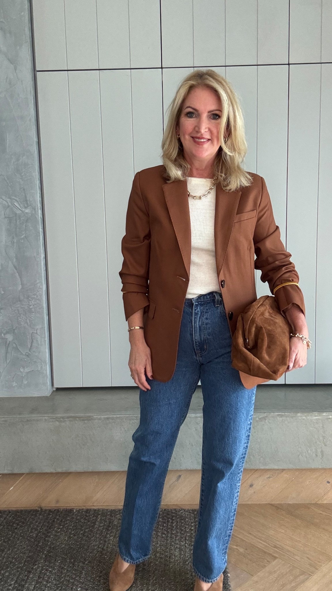 I hunted high and low to find this shade of jacket - cigar! 

#LTKdayinmylife #LTKSeasonal #LTKOver40