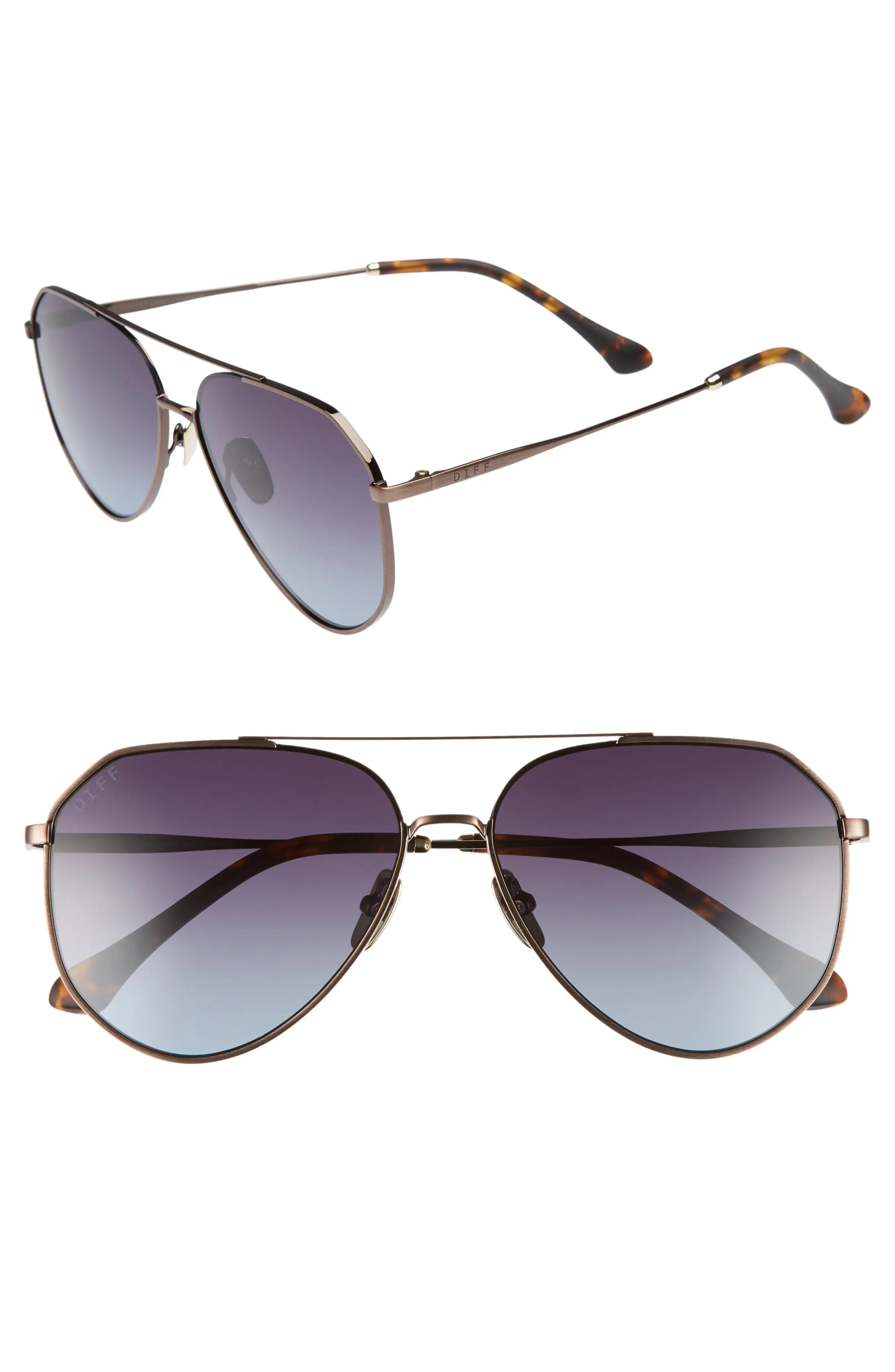 DIFF Dash 58mm Aviator Sunglasses | Nordstrom