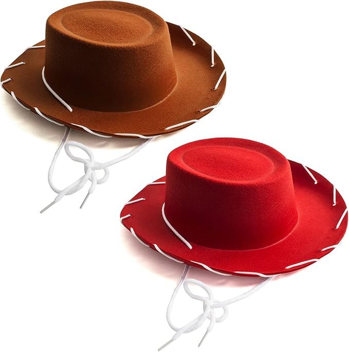 Funny Party Authentic Kids Cowboy Hat - Durable & Sturdy Brown & Red Cowboy Hats for Boys & Girls... | Amazon (US)