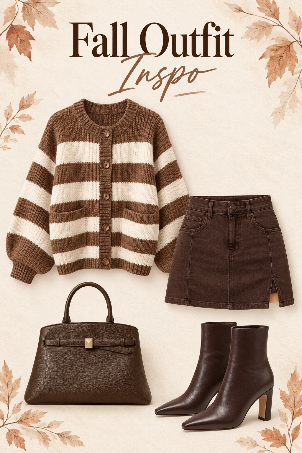 Chocolate Brown Fall Outfit Inspo 🤎🍂
Chocolate brown is the color of fall! This cozy striped cardigan paired with a chocolate brown denim mini skirt, pointed-toe ankle boots and a structured handbag creates such a chic monochromatic look. Perfect for brunch, shopping, date night, coffee runs or a casual fall weekend. Save this outfit idea for your autumn wardrobe! 🤎
#affiliate #FallOutfit #FallFashion #FallStyle #FallOutfitInspo #ChocolateBrown #BrownOutfit #BrownCardigan #StripedCardigan #CardiganOutfit #DenimSkirt #MiniSkirtOutfit #BrownBoots #AnkleBoots #BootsOutfit #MonochromeOutfit #CozyFallOutfit #CasualChic #AutumnOutfit #FallWardrobe #AmazonFashion #AmazonFinds #FashionOver40 #Over40Style #WomensFashion