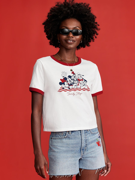 Old Navy x Disney© Graphic Cropped Ringer T-Shirt | Old Navy | Old Navy (US)