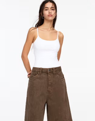 Pull&Bear strappy polyamide bodysuit in white | ASOS (Global)