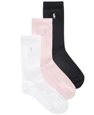 Polo Ralph Lauren Little & Big Girls 3-Pk. Ribbed Socks | Macys (US)