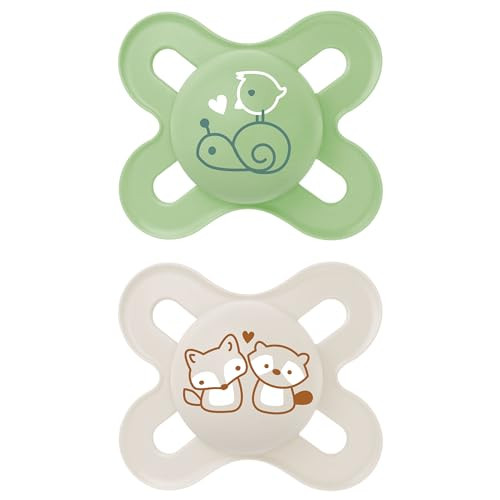 MAM Original Start Newborn Baby Pacifier, Best Pacifier for Breastfed Babies, Sterilizer Case, Unisex, 0-3 Months, 2 Count (Pack of 1) | Amazon (US)
