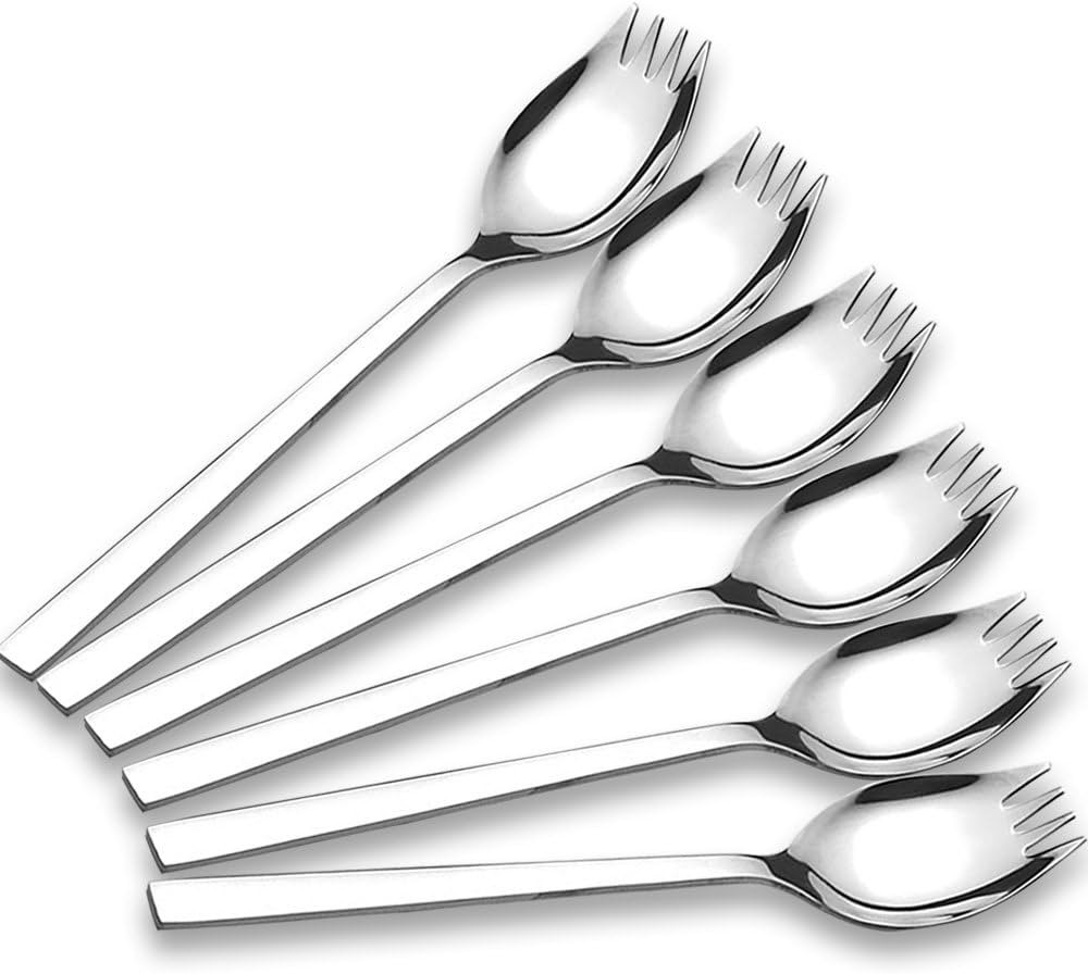 6-pack Stainless Steel Sporks for Everyday Use, Back to school lunch supplies Camping Hiking Heav... | Amazon (US)
