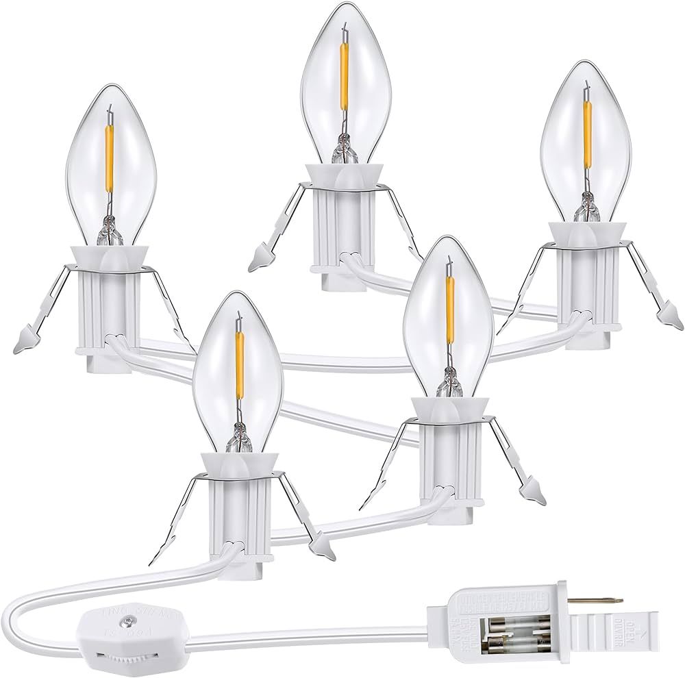 Amazon.com: Meonum Accessory Cord with 5 LED Bulbs, Christmas Village Light Cord with 2 Fuses, LE... | Amazon (US)