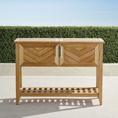 Westport Console with Beverage Tub in Teak | Frontgate | Frontgate