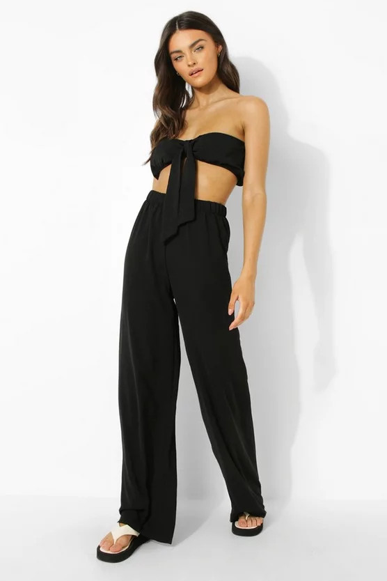 Bralette And Wide Leg Pants | Boohoo.com (US & CA)