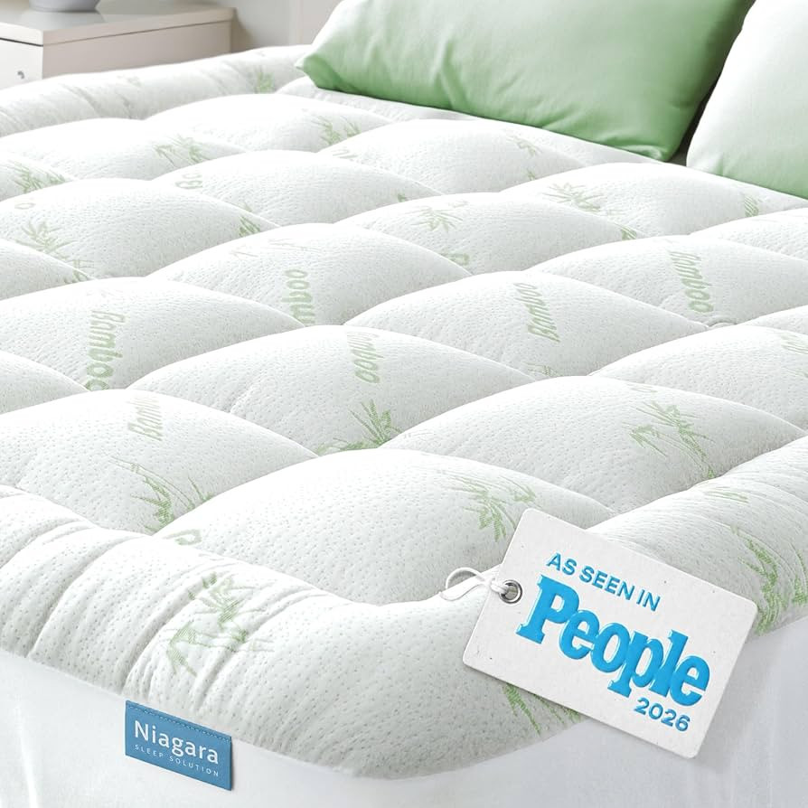 Niagara Sleep Solution Ultra Soft Queen Size Mattress Topper - Rayon Derived from Bamboo Pillow T... | Amazon (US)