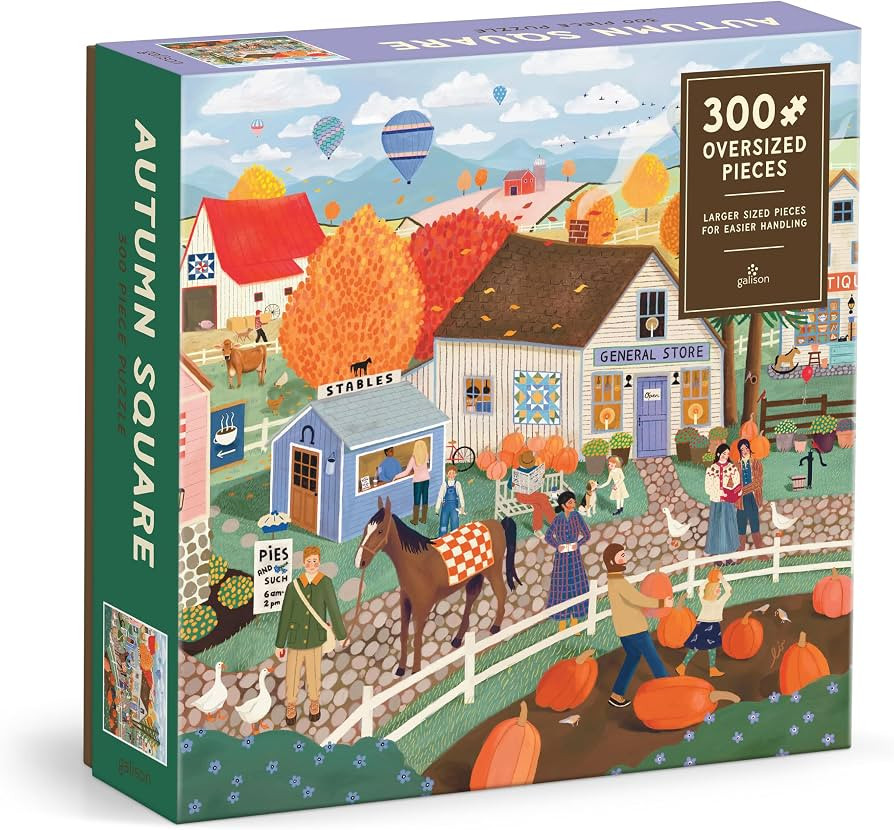 Galison Autumn Square Puzzle \u2013 300 Piece Fall Themed Jigsaw Puzzle with Seasonal Colors | Amazon (US)