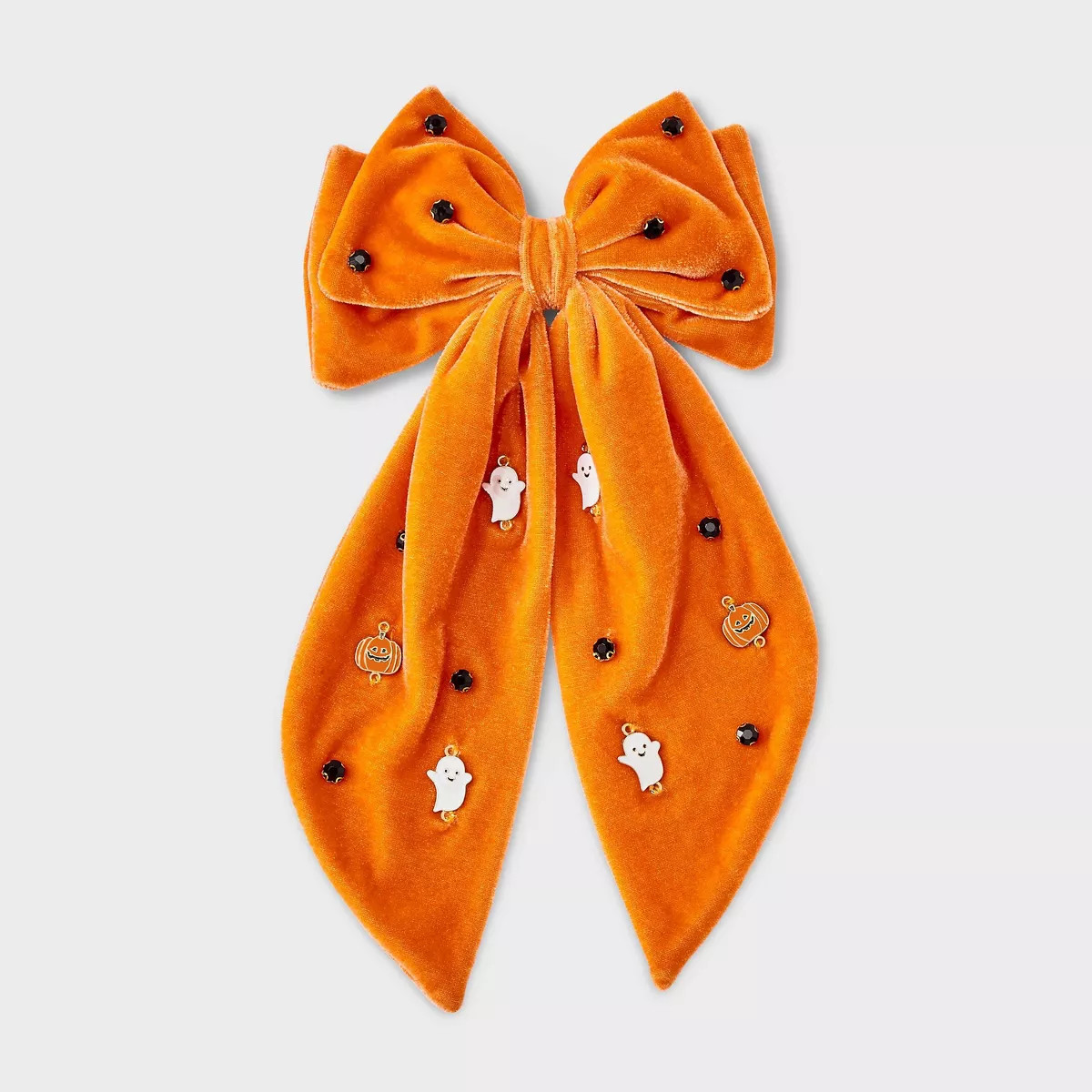 Halloween Ghost and Stud Charm Hair Bow Clip - Orange | Target