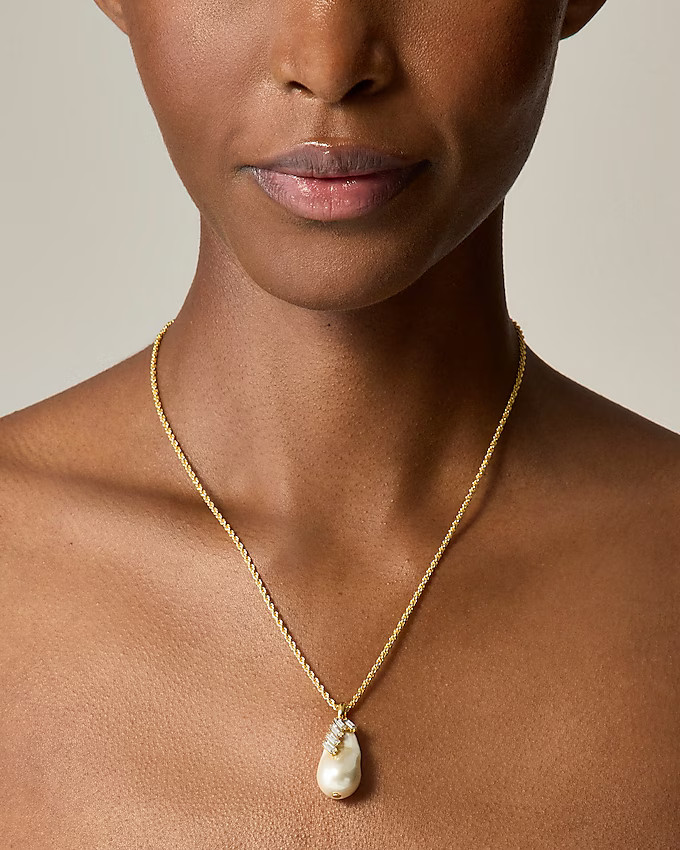 Pearl and crystal pendant necklace | J. Crew US