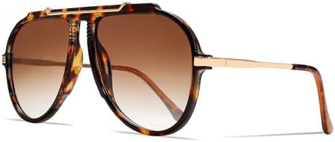 Oversized Aviator Sunglasses for Women Men 2026 70s Retro Gold Metal Sun Glasses Tangle Free Squa... | Amazon (US)