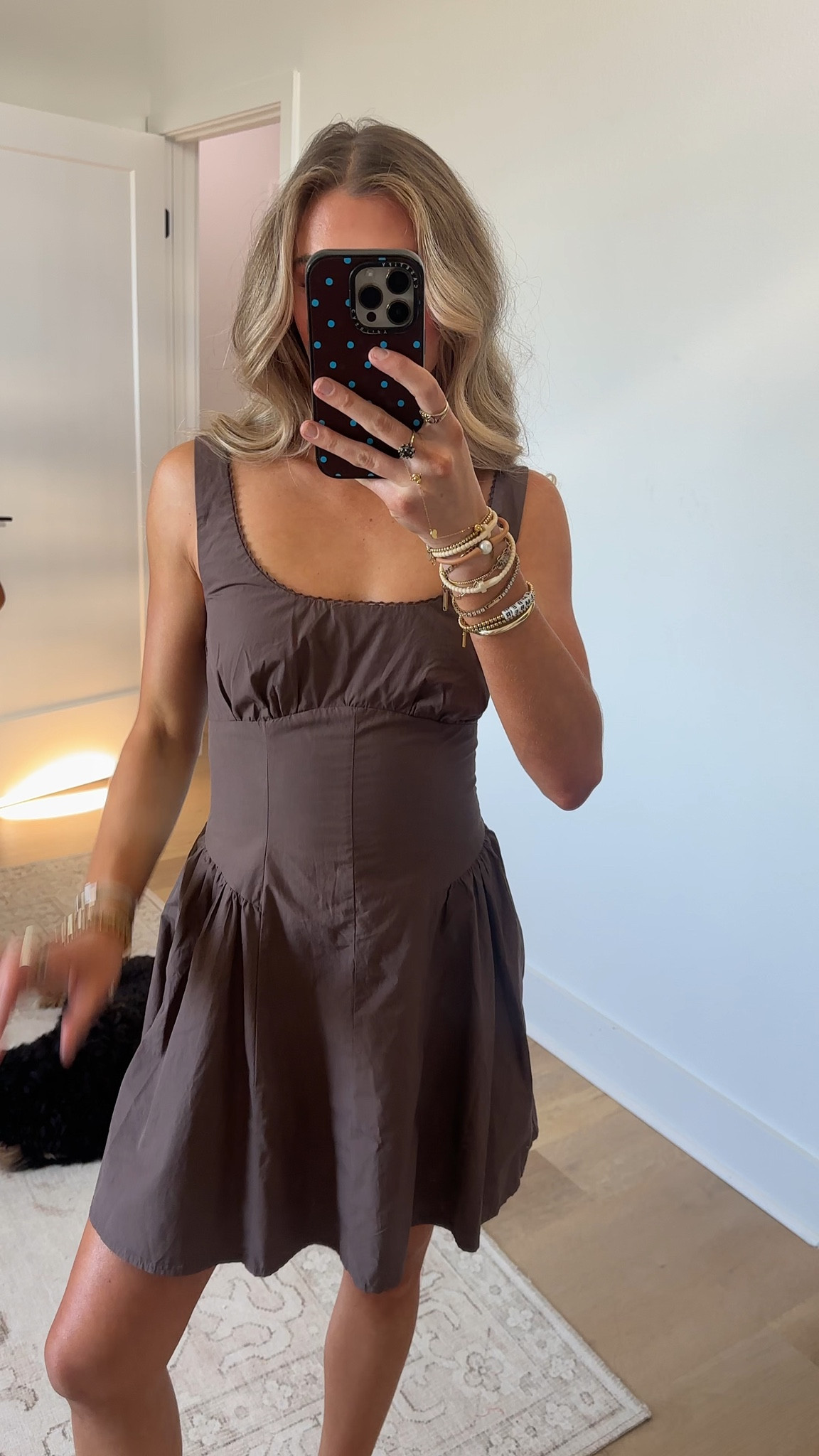 @abercrombie size XS Our new collection built to make going bra-free that much smoother. This flattering mini dress is in our classic poplin fabric. Features a scoop neckline with subtle picot-trim detail, back smocking, adjustable straps, a dipped waistline with a flowy skirt and a seamed-in bra with removable pads to go bra-free

#LTKSaleAlert #LTKootd #LTKSeasonal