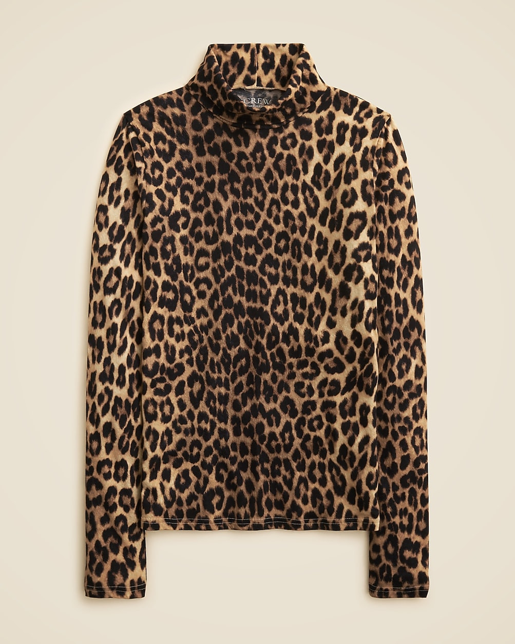 New feather jersey turtleneck in leopard print | J. Crew US