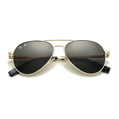 Pro Acme Polarized Aviator Sunglasses for Men and Women 100% UV Protection, 58mm(Gold Frame/Black Lens) | Amazon (US)