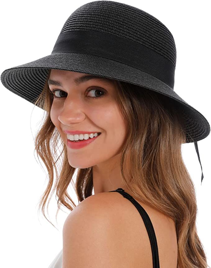 Women's Sun Hats UV Protection Large Wide Brim Hat Women Packable Sun Hat for Women Straw Hats | Amazon (US)