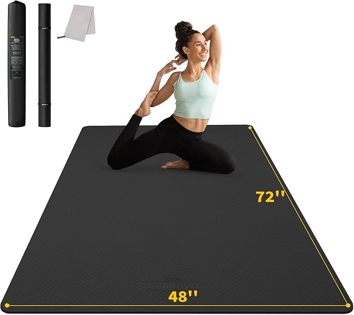 CAMBIVO Large Yoga Mat (6'x 4'), Extra Wide Workout Mat for Men and Women, 0.24''/0.32''/0.4''/0.... | Amazon (US)