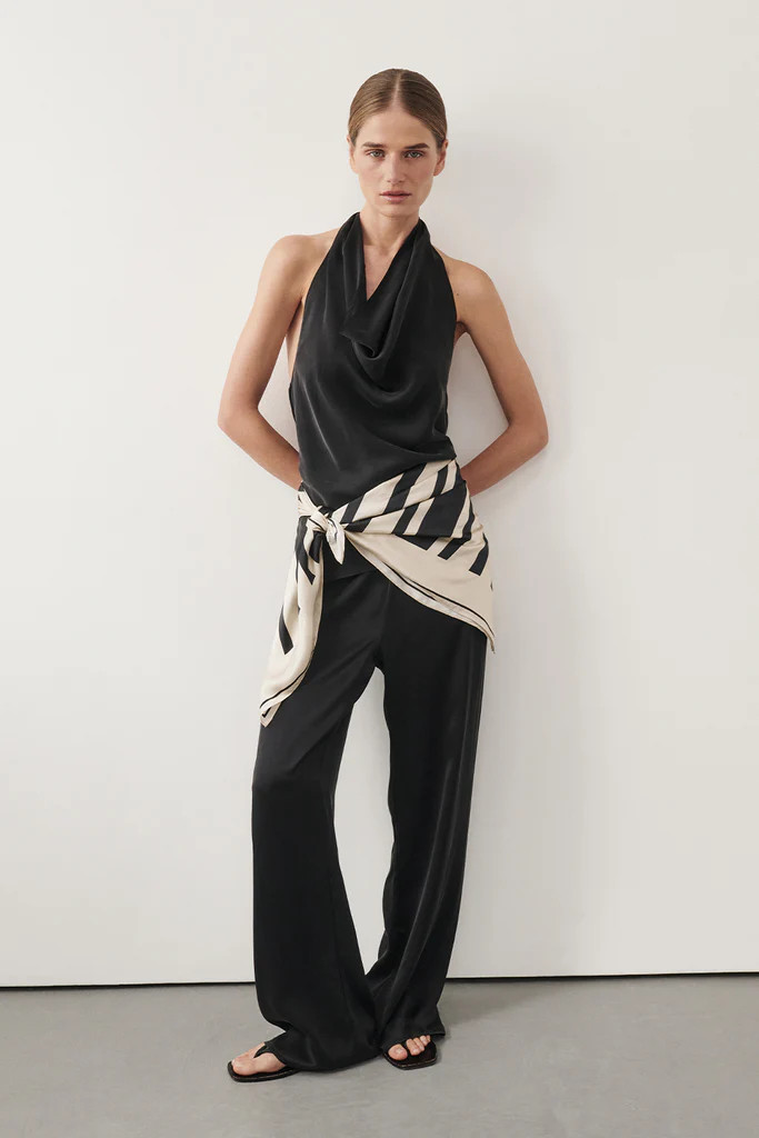 PERCY BLACK SILK PANT | DISSH