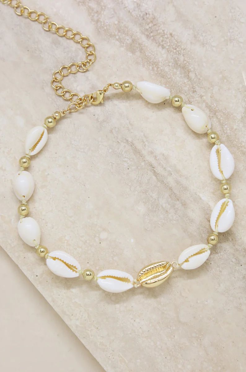Out to Sea Cowrie Shell & 18kt Gold Plated Necklace | Ettika