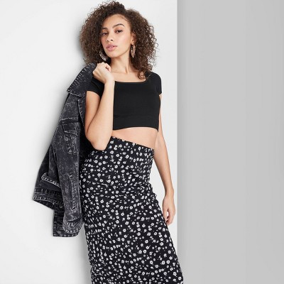 Women's Short Sleeve Square Neck Fitted Seamless T-Shirt - Wild Fable™ | Target