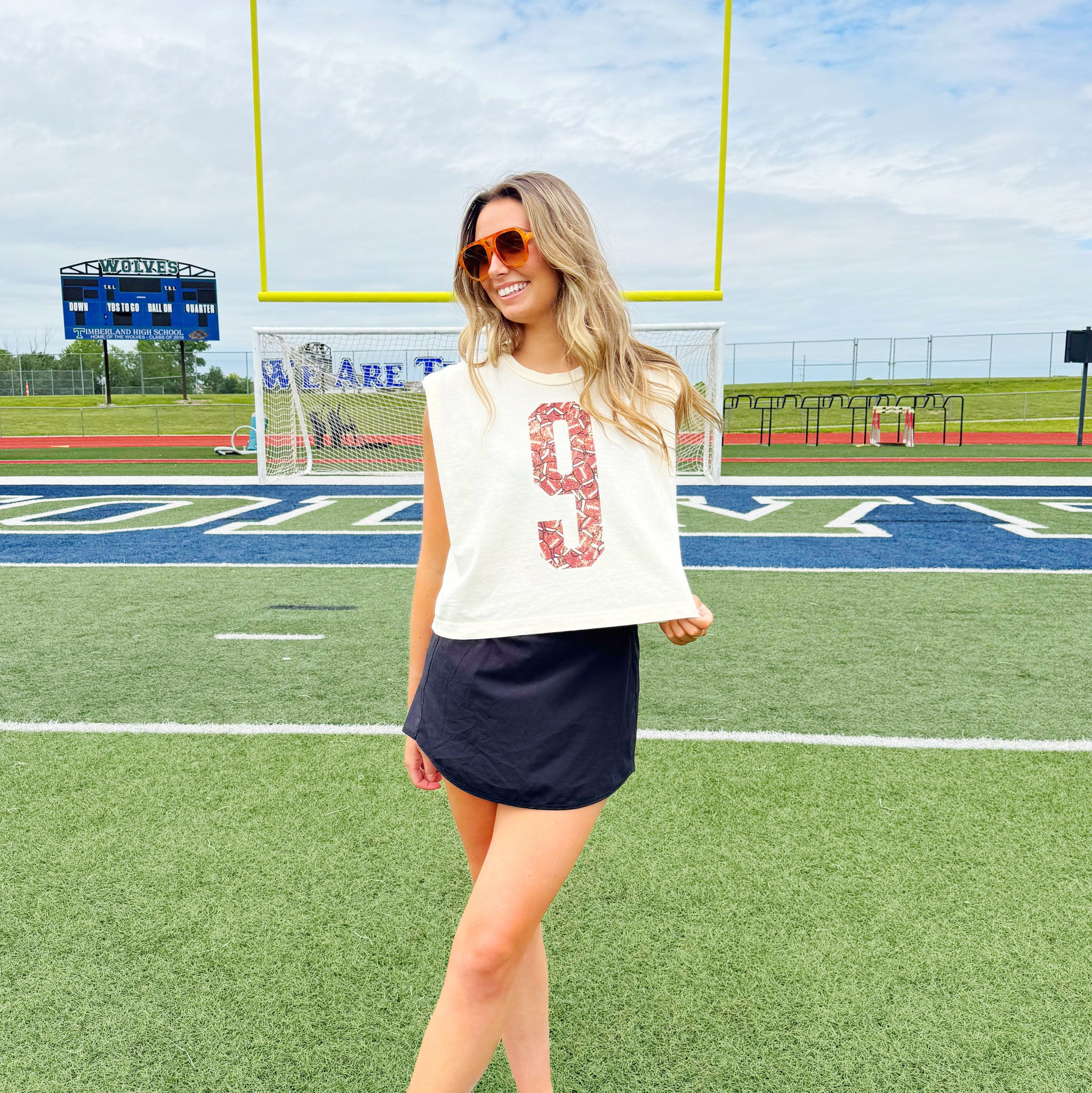 Custom Football Number Tank | Poppy & Pine