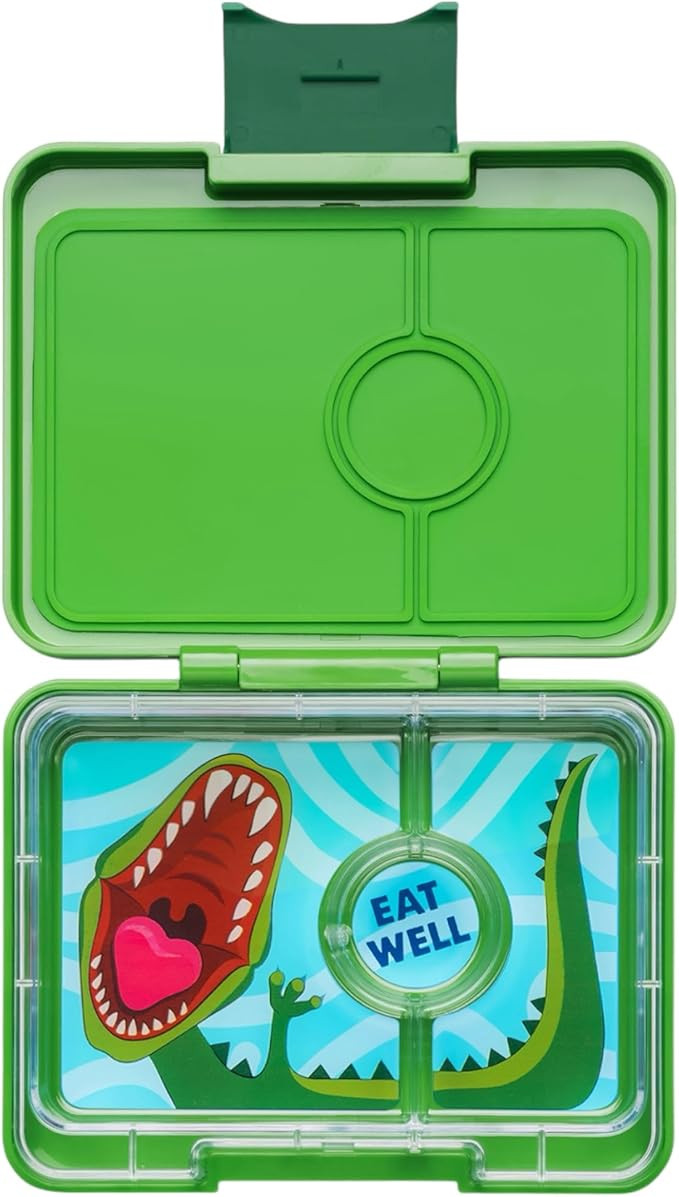 Yumbox Snack Box - 3 Compartment - Leakproof Bento Lunch Box for Kids (Jurassic Green) | Amazon (US)
