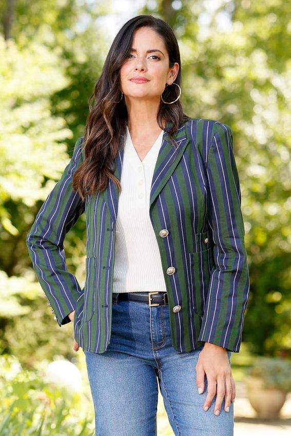 Classic Preppy Stripe Blazer | Cato Fashions