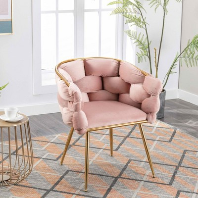 MAYEERTY Set of 2 Luxury Modern Pink Velvet Chairs, Leisure Single Sofa with Back for Bedroom Dresser Manicure Table | Target