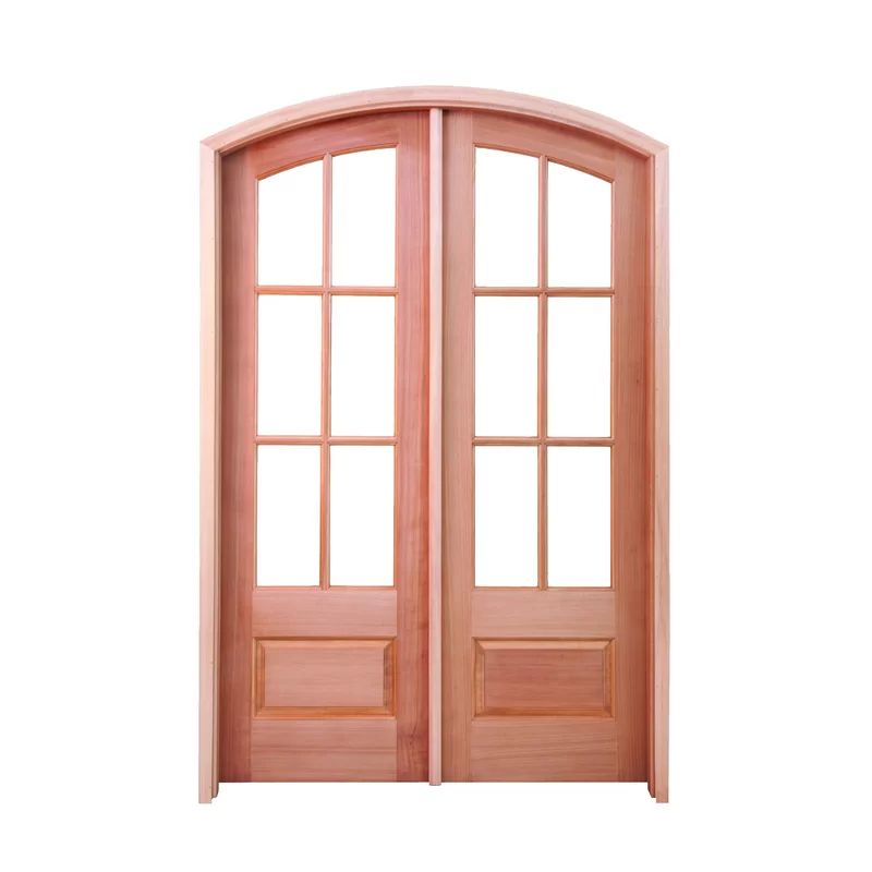 Arch Pair Unfinished Mahogany Prehung Front Entry Doors | Wayfair North America