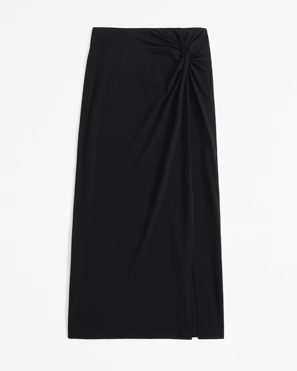 Women's Knotted Midi Skirt | Women's Bottoms | Abercrombie.com | Abercrombie & Fitch (US)