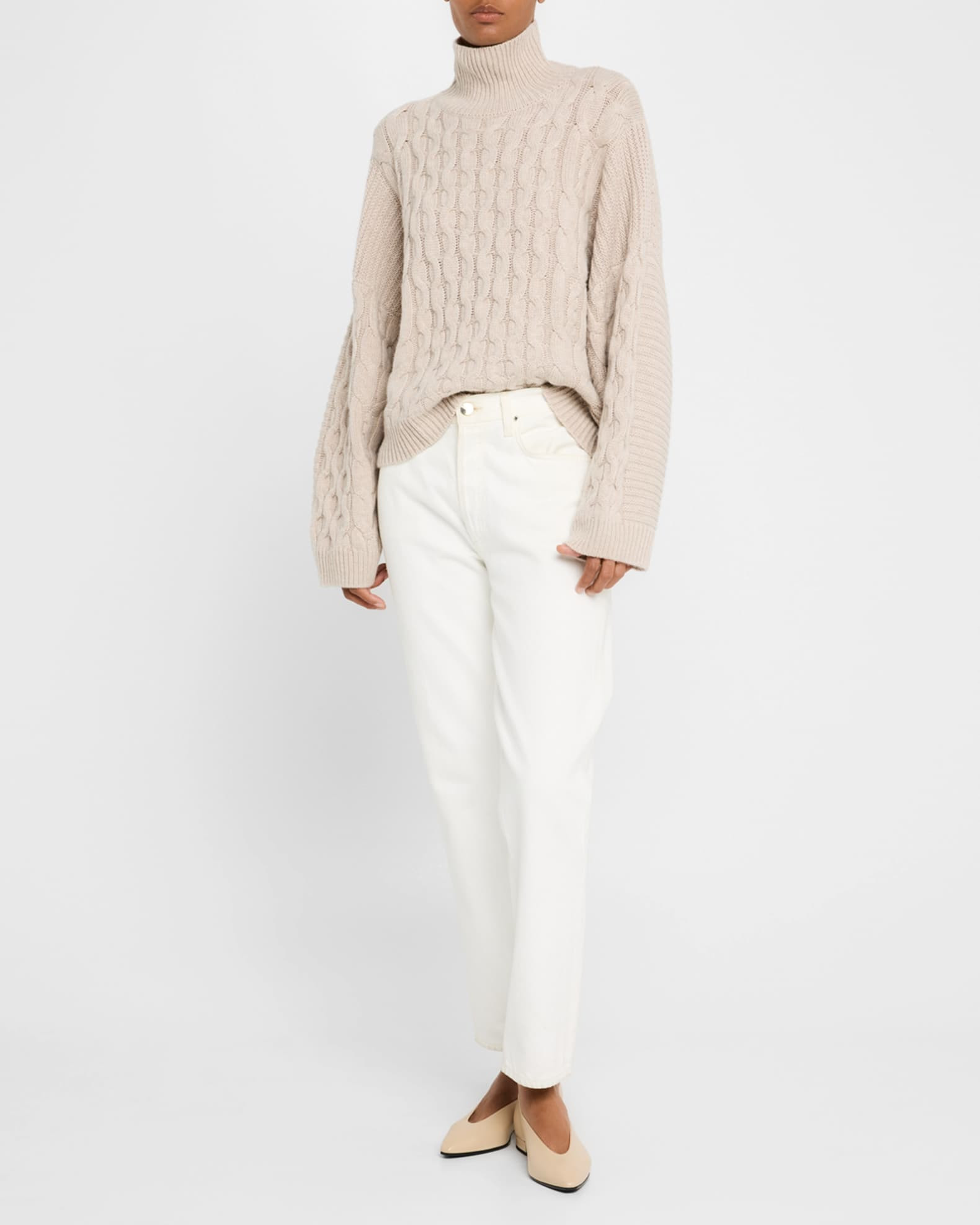 Cable-Knit Turtleneck Sweater | Neiman Marcus