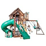 Backyard Discovery Skyfort with Tube Slide, Green/Brown | Amazon (US)
