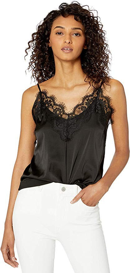 The Drop Women's Natalie V-Neck Lace Trimmed Camisole Tank Top | Amazon (US)