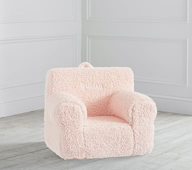 My First Blush Cozy Sherpa Anywhere Chair® | Pottery Barn Kids