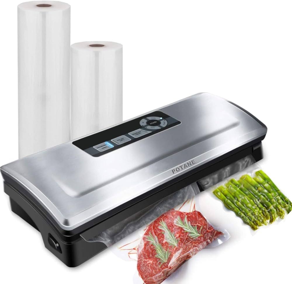 Potane Vacuum Sealer Machine, 85kPa Pro Vacuum Food Sealer, 8-in-1 Easy Presets, 4 Food Modes, Dr... | Amazon (US)