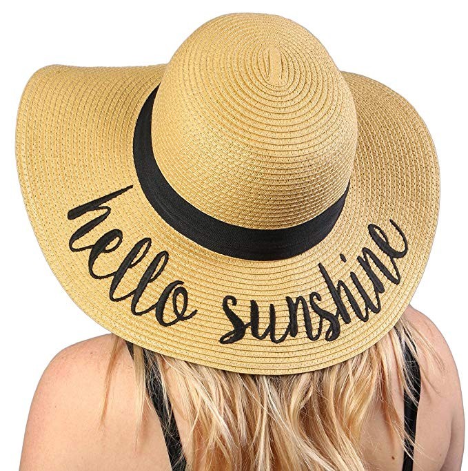 Funky Junque Women’s Bold Cursive Embroidered Adjustable Beach Floppy Sun Hat | Amazon (US)