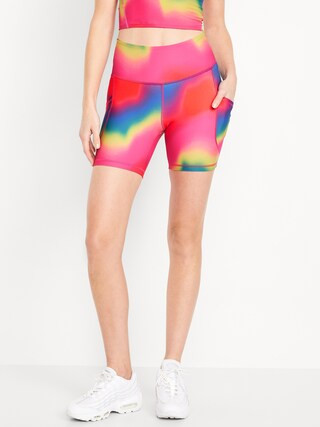 High-Waisted PowerSoft Pocket Biker Shorts -- 6-inch inseam | Old Navy | Old Navy (US)