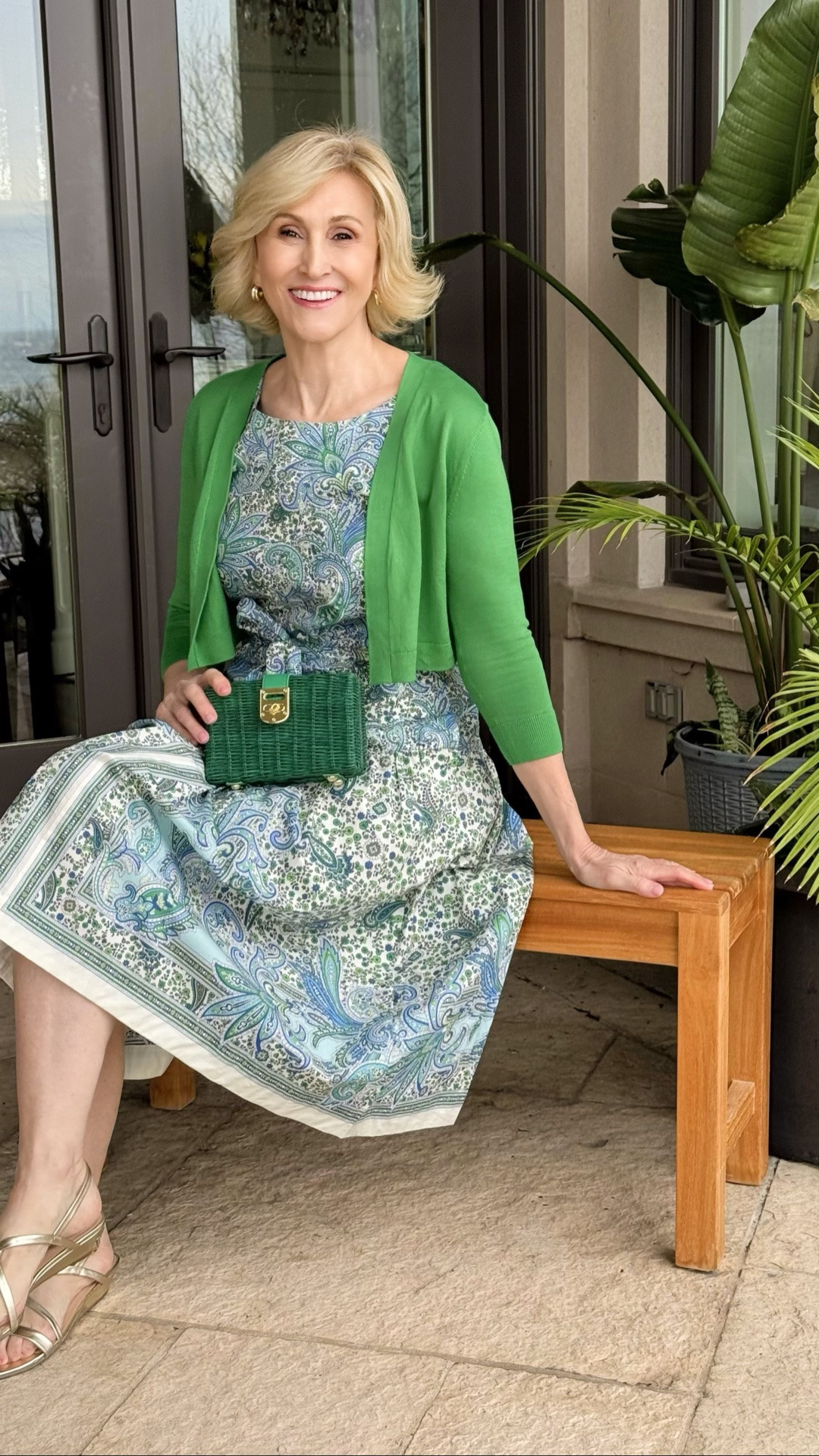 I’ve always believed that getting dressed should be fun, and this outfit definitely puts a smile on my face! 💚💙

This beautiful green and blue patterned dress is one of those pieces that does all the work for you. I paired it with a soft green shrug for a little extra coverage, gold sandals to add a touch of shine, and a green wicker bag that brings the whole look together. It’s easy, comfortable, and perfect for everything from lunch with friends to a summer outing.

Debs Style tip: When you’re wearing a patterned dress, pick one colour from the print and repeat it in your accessories or layering pieces. It creates a polished, coordinated look without feeling too “matchy-matchy.”

#LTKSeasonal #LTKOver40 #LTKootd