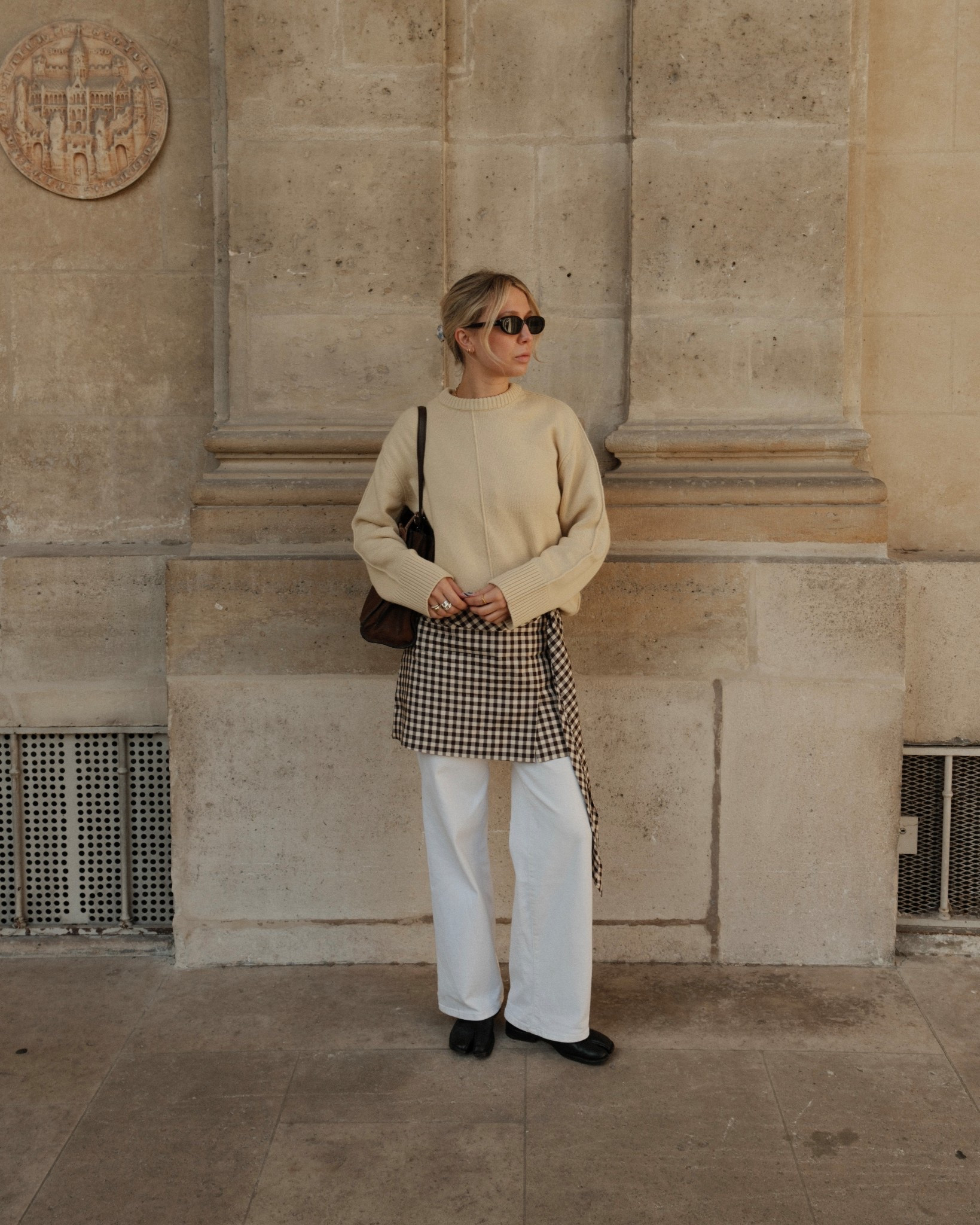 Butter yellow & brown💛
Another Paris fashion week outfit!

Baby yellow, check, checked, gingham mini skirt, white jeans, Margiela tabi, Mary Jane shoes, Parisian style, sunglasses, skirt over trousers, smart casual 

#LTKstyletip #LTKFashionMonth #LTKautumn
