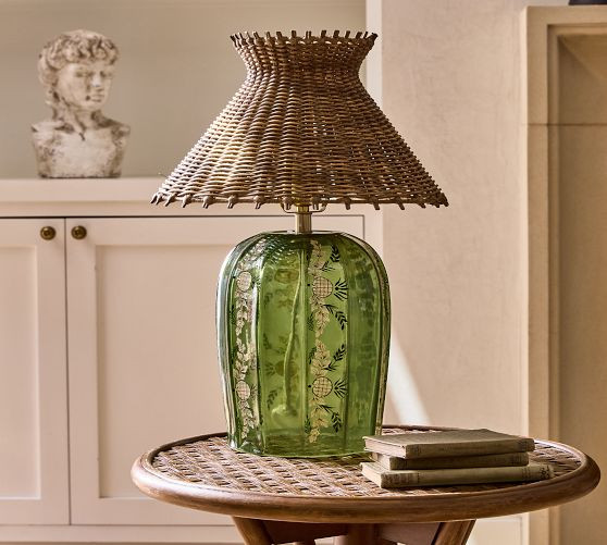 Laurel Floral Glass Table Lamp Base | GreenRow