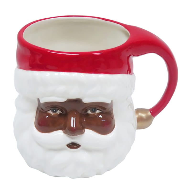 Santa with Brown Eyes Figural Mug | At Home