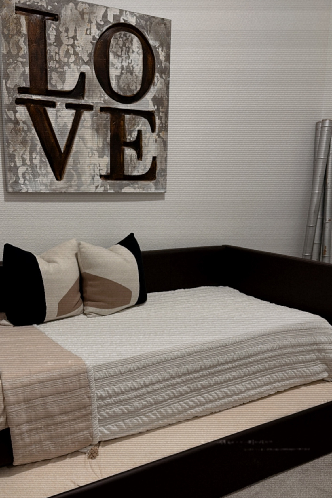 daybed + bedding 
art and pillows are from homegoods but i linked similar pillows 