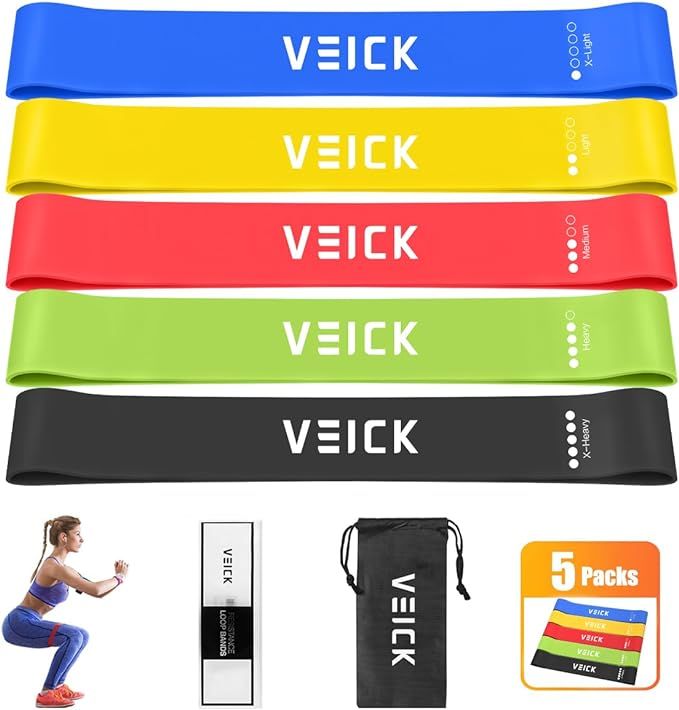 VEICK Resistance Bands Set,Fabric Workout Bands,Exercise Loop Bands,3 Level Hip Fitness Glute Ban... | Amazon (US)