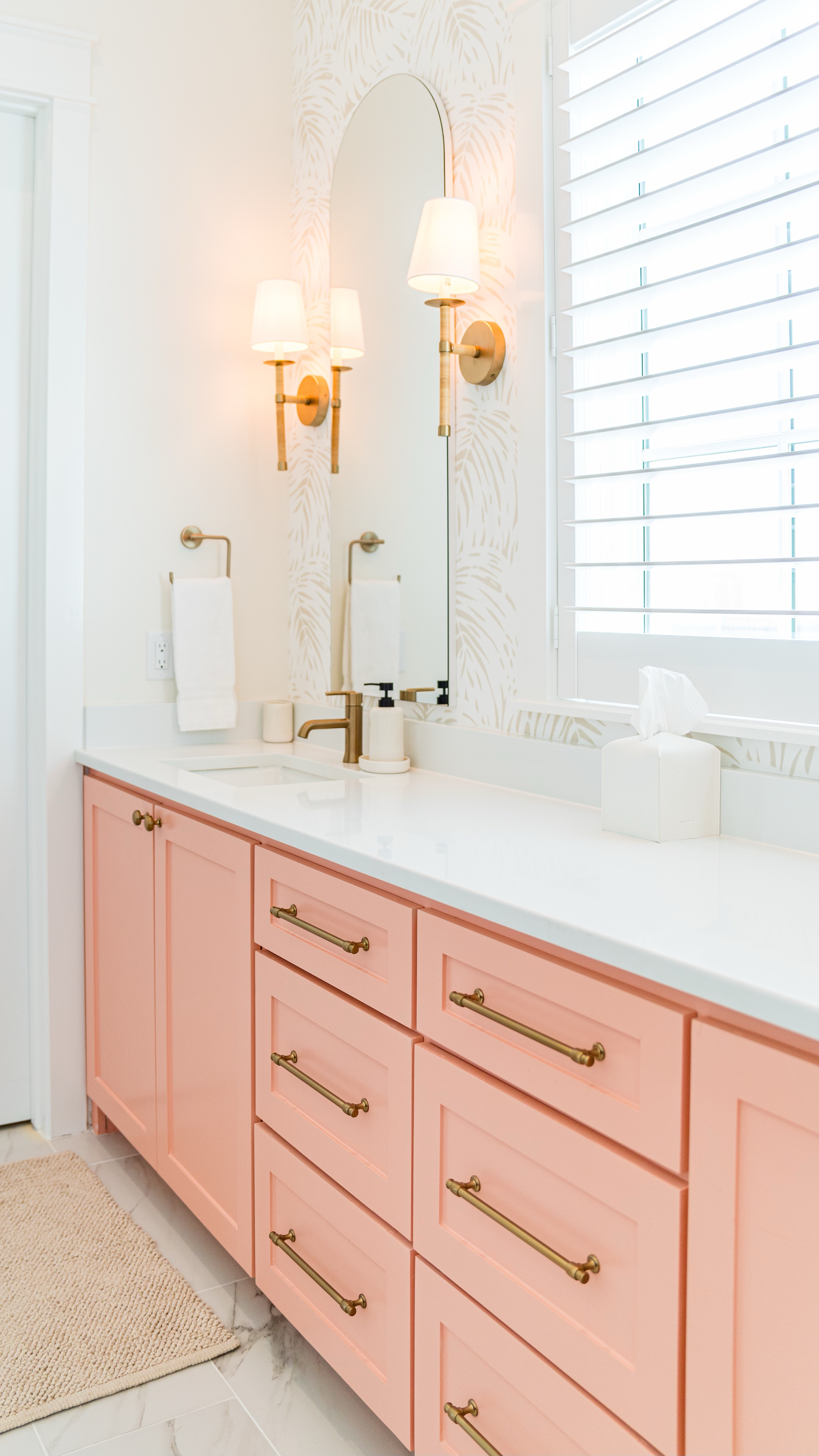 Peachy hues, palm prints, and a whole lot of charm—this primary bath is giving major vacation-at-home vibes. From bold wallpaper to a splash of Benjamin Moore’s Vivid Peach, every detail is linked for your scroll-and-shop pleasure.

#LTKHome #LTKBathroom #BathroomGoals #BathroomInspo #BathroomDesign #LTKFinds #HomeDecorLover #CoastalBathroom #InteriorDesignInspo #LTKUnder100

#LTKFamily #LTKFindsUnder100 #LTKFindsUnder50