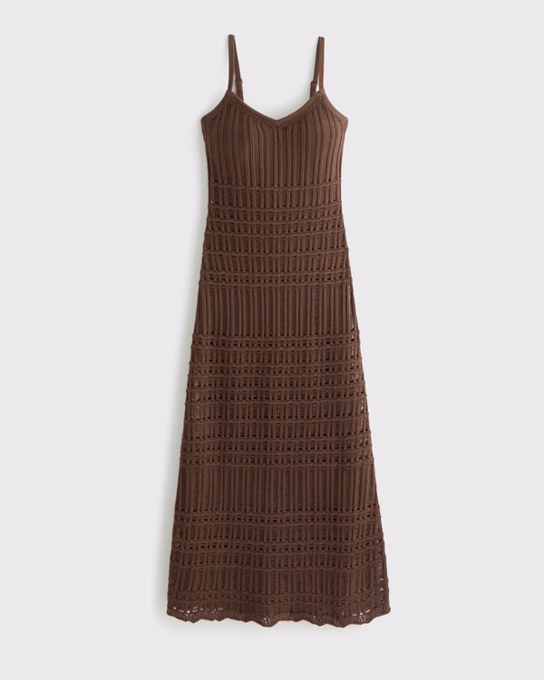 Crochet-Style Maxi Dress | Abercrombie & Fitch (US)