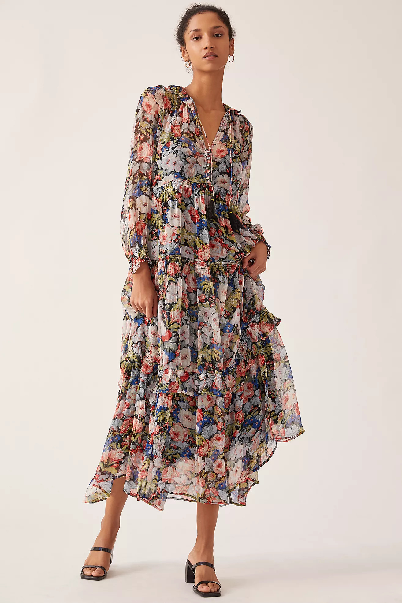 The Marais Printed Chiffon Maxi Dress | Anthropologie (US)