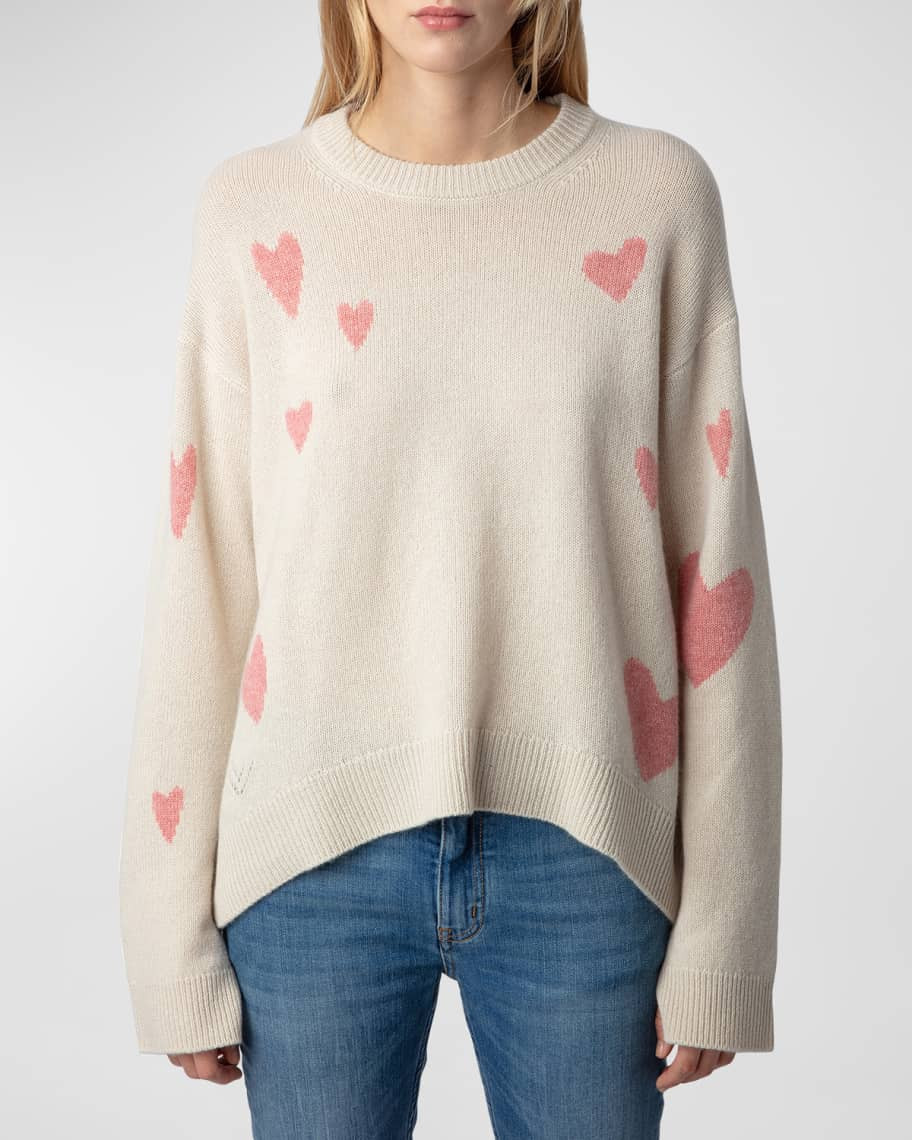 Zadig & Voltaire Markus Hearts Cashmere Sweater | Neiman Marcus