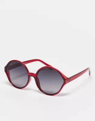 AJ Morgan oversized round sunglasses in red | ASOS (Global)