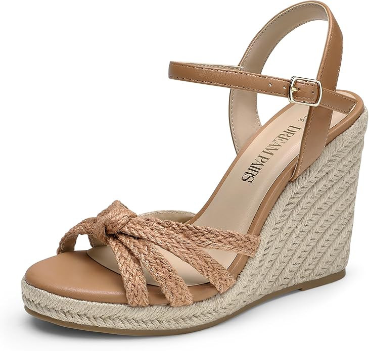 DREAM PAIRS Wedge Sandals for Women Dressy Summer, Platform Espadrille Strappy Casual Braided Hee... | Amazon (US)